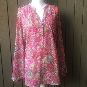 Charter Club Plus Long Sleeve V Neck Bottom Up Top